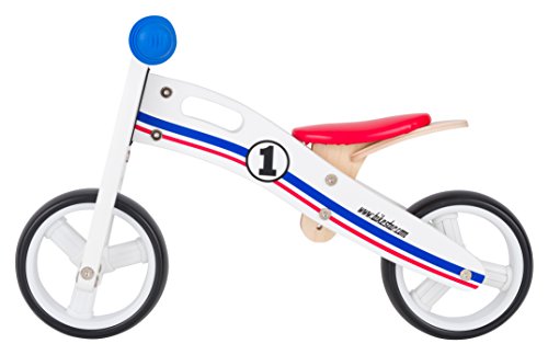 BIKESTAR 2 in 1 Bicicleta sin Pedales Madera para niños y niñas Bici Ajustable 7 Pulgadas | Bicicleta y Triciclo Mini a Partir de 1-1,5 años | 7" Edición Sport Blanco