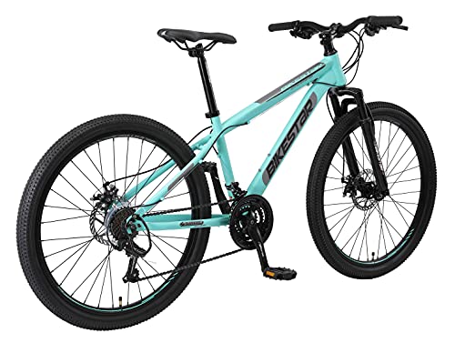 BIKESTAR Bicicleta de montaña Hardtail, 21 Marchas Shimano 26" Pulgadas | Mountainbike con Frenos de Disco Cuadro 15" MTB Verde