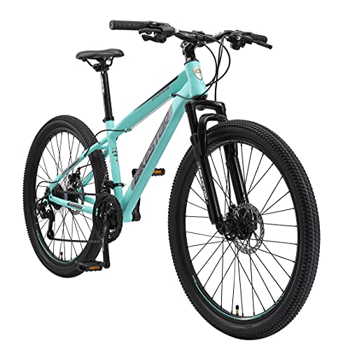 BIKESTAR Bicicleta de montaña Hardtail, 21 Marchas Shimano 26" Pulgadas | Mountainbike con Frenos de Disco Cuadro 15" MTB Verde