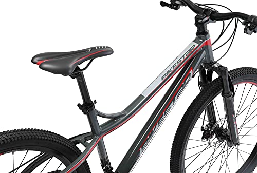 BIKESTAR Bicicleta de montaña Hardtail de Aluminio, 21 Marchas Shimano 26" Pulgadas | Mountainbike con Frenos de Disco Cuadro 16" MTB | Gris Rojo