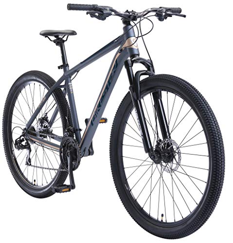 BIKESTAR Bicicleta de montaña Hardtail de Aluminio, 21 Marchas Shimano 29" Pulgadas | Mountainbike con Frenos de Disco Cuadro 19" MTB | Azul