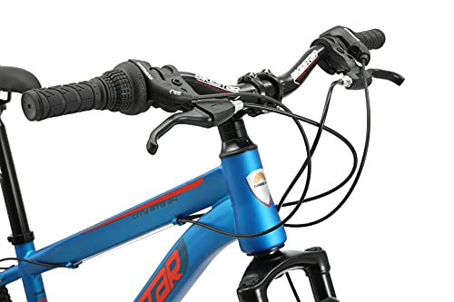 BIKESTAR Bicicleta de montaña Juvenil 24 Pulgadas de 8 años | Bici niños Cambio Shimano de 21 velocidades, Freno de Disco, Horquilla de suspensión | Azul