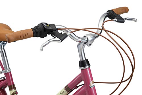 BIKESTAR Bicicleta de Paseo Aluminio Rueda de 26" Pulgadas | Bici de Cuidad Urbana 7 Velocidades Vintage para Mujeres | Púrpura