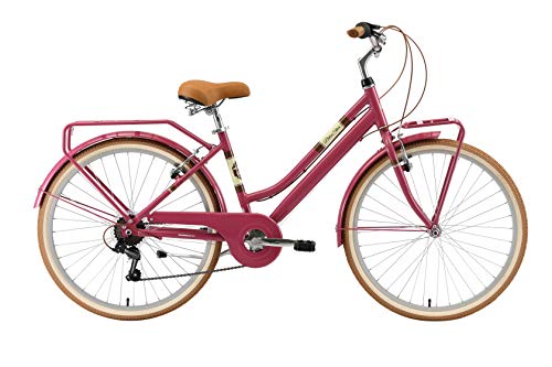 BIKESTAR Bicicleta de Paseo Aluminio Rueda de 26" Pulgadas | Bici de Cuidad Urbana 7 Velocidades Vintage para Mujeres | Púrpura