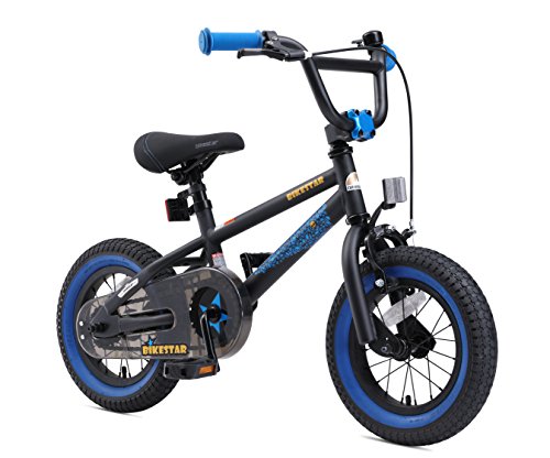 BIKESTAR Bicicleta Infantil para niños y niñas a Partir de 3 años | Bici 12 Pulgadas con Frenos | 12" Edición BMX Negro