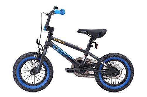 BIKESTAR Bicicleta Infantil para niños y niñas a Partir de 3 años | Bici 12 Pulgadas con Frenos | 12" Edición BMX Negro