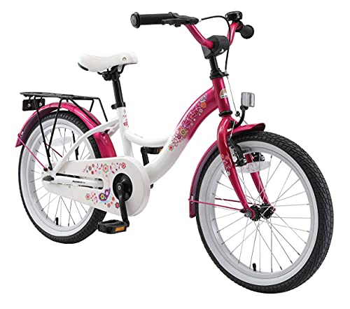 BIKESTAR Bicicleta Infantil para niños y niñas a Partir de 5 años | Bici 18 Pulgadas con Frenos | 18" Edición Clásica Rosa