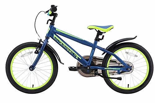 BIKESTAR Bicicleta Infantil para niños y niñas a Partir de 5 años | Bici de montaña 18 Pulgadas con Frenos | 18" Edición Mountainbike Azul Verde