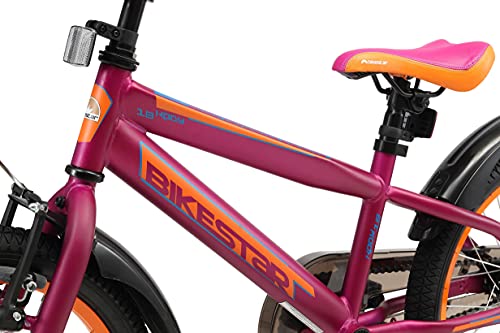 BIKESTAR Bicicleta Infantil para niños y niñas a Partir de 5 años | Bici de montaña 18 Pulgadas con Frenos | 18" Edición Mountainbike Berry Naranja