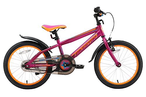 BIKESTAR Bicicleta Infantil para niños y niñas a Partir de 5 años | Bici de montaña 18 Pulgadas con Frenos | 18" Edición Mountainbike Berry Naranja