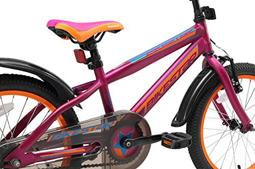 BIKESTAR Bicicleta Infantil para niños y niñas a Partir de 5 años | Bici de montaña 18 Pulgadas con Frenos | 18" Edición Mountainbike Berry Naranja