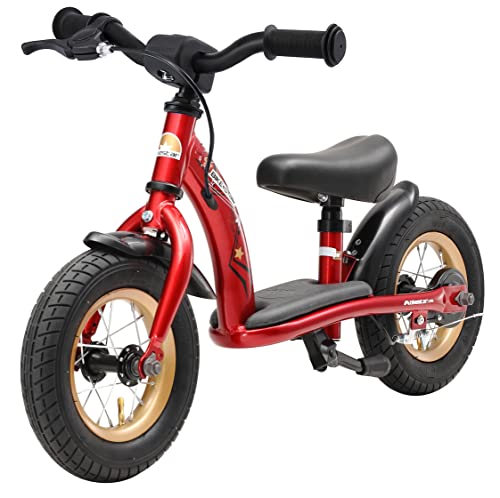 BIKESTAR Bicicleta sin Pedales para niños y niñas | Bici 10 Pulgadas a Partir de 2-3 años con Freno | 10" Edición Clásica Rojo