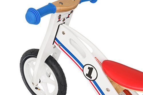 BIKESTAR Bicicleta sin Pedales para niños y niñas | Bici Madera 12 Pulgadas a Partir de 3-4 años | 12" Edición Sport Blanco, Azul, Rojo