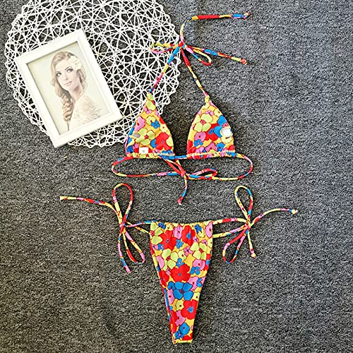 Bikinis brasileños Tanga Trajes de Baño de Dos Piezas Ropa de Playa Mujer Sexy Dividido bañadores Mujer Natación Halter con Espalda Fiesta de Piscina Micro Mini Bikinis Mujer Push up 2021