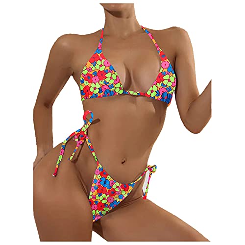 Bikinis brasileños Tanga Trajes de Baño de Dos Piezas Ropa de Playa Mujer Sexy Dividido bañadores Mujer Natación Halter con Espalda Fiesta de Piscina Micro Mini Bikinis Mujer Push up 2021
