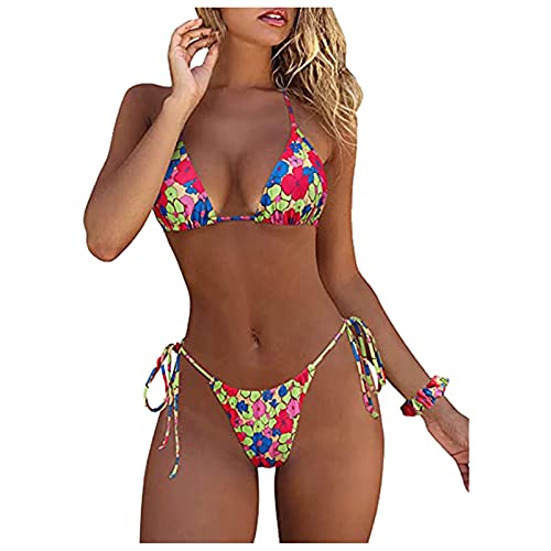 Bikinis brasileños Tanga Trajes de Baño de Dos Piezas Ropa de Playa Mujer Sexy Dividido bañadores Mujer Natación Halter con Espalda Fiesta de Piscina Micro Mini Bikinis Mujer Push up 2021