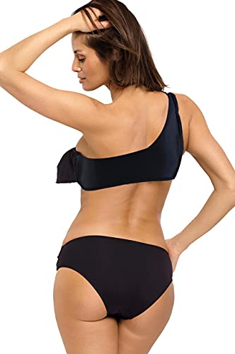 Bikinis para Mujer Push Up Traje De Baño de Un Solo Hombro con Volantes Asimétrico Bañador de Dos Piezas con Cintura Baja