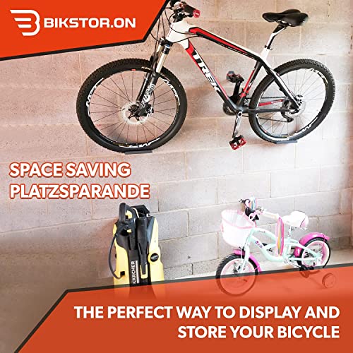 BIKSTOR.ON Soportes para Colgador Bicicleta Gancho Bicicleta Pared | Soporte Pared Pedal | 2x Soportes de Rueda | Cicis Eléctricas Bicicletas de Carretera BMX MTB