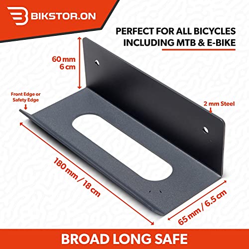 BIKSTOR.ON Soportes para Colgador Bicicleta Gancho Bicicleta Pared | Soporte Pared Pedal | 2x Soportes de Rueda | Cicis Eléctricas Bicicletas de Carretera BMX MTB