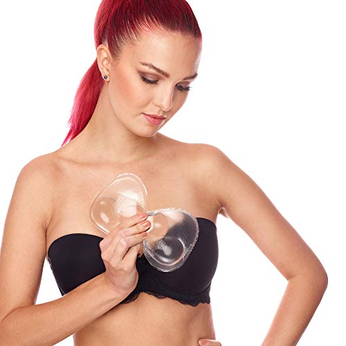 Bilbette Rellenos de Sujetador De Silicona para Pecho pequeñas, Almohadillas Push Up Impermeables para Bikini y Bañador, 1 Talla de Aumento de Pecho, Accesorios de Sujetador Color Transparente, 130 g