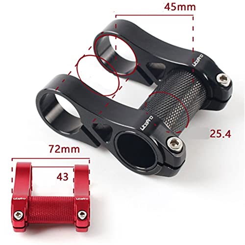 BINCIBH Elevador Manillar Bicicleta Extensión del Manillar de la Bicicleta Ajustable Tallo Doble Plegable Bike Stem Extender Elevador De VáStago De Bicicleta (Color : Black)