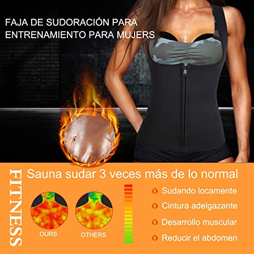 Bingrong Chaleco Neopreno Sauna Mujer Fajas Reductoras Mujer Compresion Sudoración para Deporte Fitness