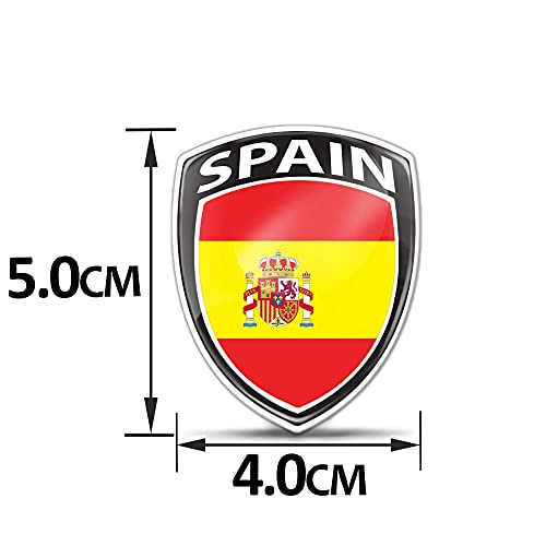 Biomar Labs® 2 x 3D Gel Pegatinas Siliconas Adhesivos Emblema Auto Coche Moto Bici Ordenador Bandera Nacional de España Española Spain F 153