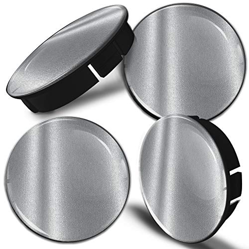 Biomar Labs® 4 x 60mm Universal Tapas de Rueda de Centro Color Plata Silver Tapacubos para Coche C 97