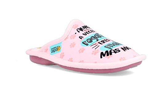 BioRelax - Zapatillas Mujer Eres la Madre más molona - Rosa, 39