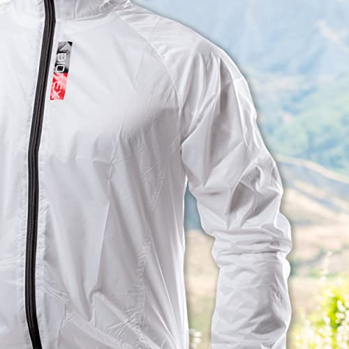 Biotex 458890 Chaqueta Cortavientos, Hombre, Blanco, M