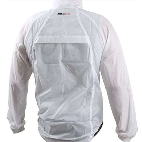 Biotex 458890 Chaqueta Cortavientos, Hombre, Blanco, M