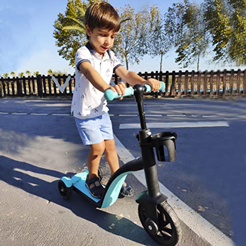 BIWOND Patinete 3 en 1 TriScooter (Modo Andador, Modo Triciclo, Modo Patinete, Ruedas Seguras, Manillar Ajustable Antideslizante, Pedales Desmontables) – Azul