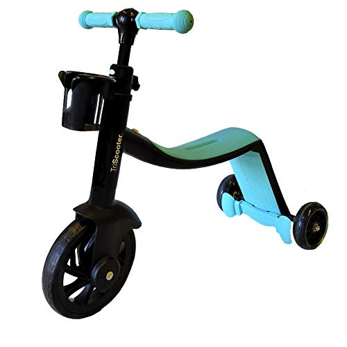 BIWOND Patinete 3 en 1 TriScooter (Modo Andador, Modo Triciclo, Modo Patinete, Ruedas Seguras, Manillar Ajustable Antideslizante, Pedales Desmontables) – Azul