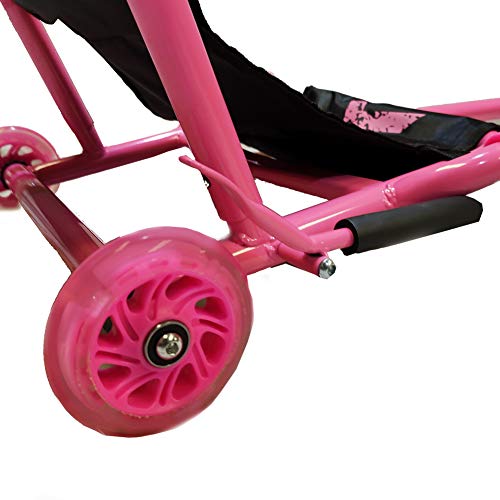 BIWOND Roller Dance (Patinete Infantil sin baterías con 3 Ruedas, Luces LED, Movimientos Zig – Zag, para Niños y Niñas, Material Antideslizante) - Rosa