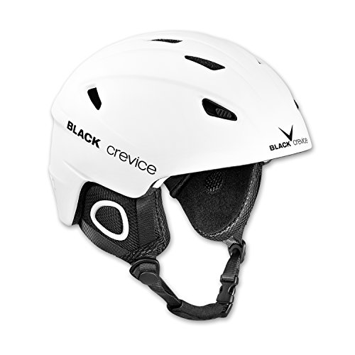 BLACK CREVICE Casco de esquí Kitzbühel I Casco de esquí de diseño Deportivo para Hombre y Mujer I Casco de esquí de policarbonato Transpirable I Talla Ajustable (L, Negro Carbono)