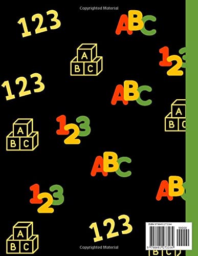 Black Primary Composition Notebook| Dark Green Yellow Red ABC's & 123's |Dotted lines | Dashes| solid lines | Drawing space| Pre-K to K-2 | 50 pages equals 100 sheets