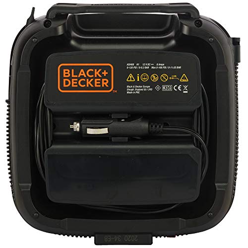 BLACK+DECKER 11.0 Bomba de Aire Compresor/Bar/12 V 160psi para neumáticos Pelotas sillas de Ruedas etc con 2 Modos de Funcionamiento y AbPUMP de Modo asi400 0 W 12 V