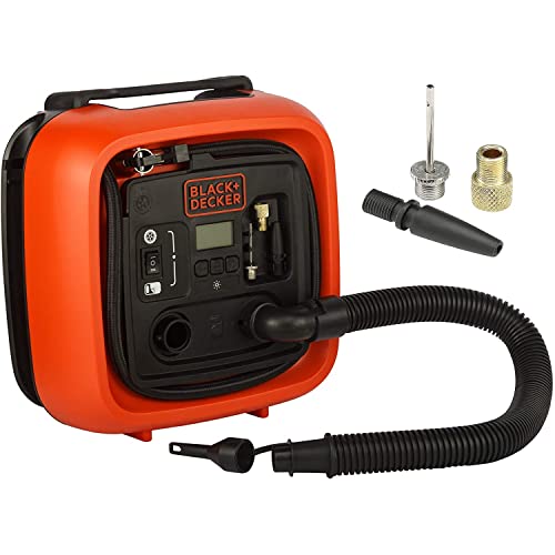 BLACK+DECKER 11.0 Bomba de Aire Compresor/Bar/12 V 160psi para neumáticos Pelotas sillas de Ruedas etc con 2 Modos de Funcionamiento y AbPUMP de Modo asi400 0 W 12 V