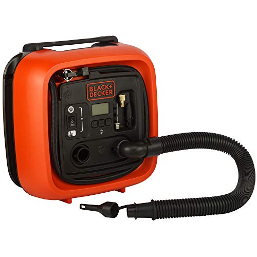 BLACK+DECKER 11.0 Bomba de Aire Compresor/Bar/12 V 160psi para neumáticos Pelotas sillas de Ruedas etc con 2 Modos de Funcionamiento y AbPUMP de Modo asi400 0 W 12 V