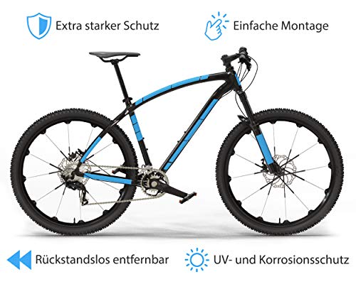 Blackshell® Fahrrad Schutzfolie - starker Rahmenschutz für z.B. Trekkingrad, MTB, Rennrad Oder E-Bike - 24-Teiliges, Transparentes Steinschlagschutz-Set