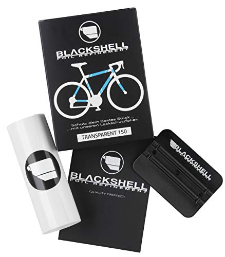 Blackshell® Fahrrad Schutzfolie - starker Rahmenschutz für z.B. Trekkingrad, MTB, Rennrad Oder E-Bike - 24-Teiliges, Transparentes Steinschlagschutz-Set