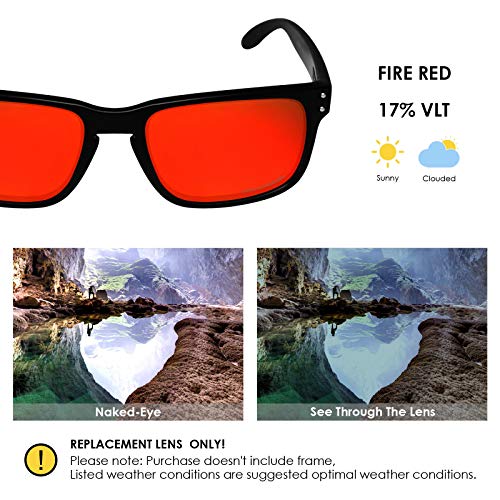 BlazerBuck Lentes de repuesto para Oakley Holbrook XL OO9417, Rojo (Fire Red Polarized),