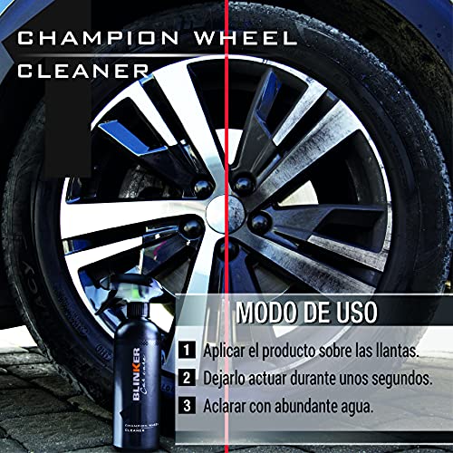 Blinker Limpia Llantas Fácil y Rápido - Formula Avanzada - Desincrusta sin Esfuerzo la Suciedad de Tus Llantas dejando un Acabado Brillante Champion Wheel Cleaner