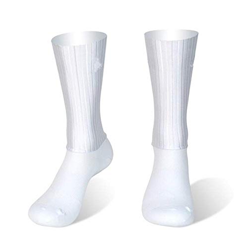 BLOMDE Calcetines Antiampollas Calcetines Deportivos Antideslizantes De Silicona Para Verano Aero White Line-Amarillo_L 40-45