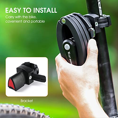 Bloqueo de bicicleta plegable MTB Road Bike Chain Lock Seguridad Antirrobo Ciclismo Accesorios Scooter Eléctrico E-Bike Lock A Password Lock 85cm