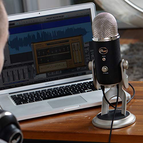 Blue Yeti Micrófono USB para Grabación, Streaming, Gaming, Podcasting en PC y Mac, Micro de Condensador para Ordenador con Efectos Blue VO!CE, Soporte Ajustable, Plug&Play - Negro/Plateado