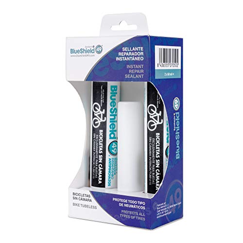 Blueshield 49 ® Sealants - Líquido antipinchazos para Bicis - Preventivo y reparador - Sellante Permanente instantáneo - Patentado y Certificado en Laboratorio - Slime para Ruedas sin Cámara