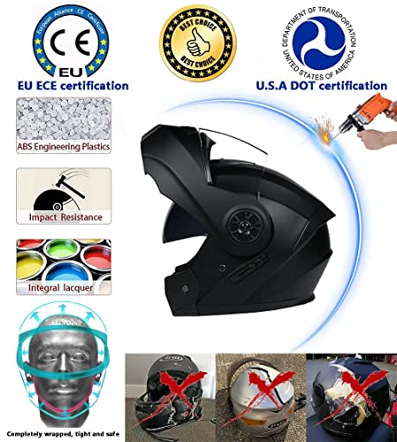 Bluetooth Casco De Moto Modular,Mujer Y Hombre Flip Up Doble Visera Cascos Integrales De Moto,DOT/ECE Homologado,para Locomotive Mofa Scooter Racing,Obsequio De Sombrerería Gratis