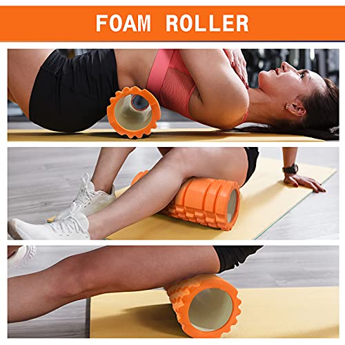 BNEHHOV Rodillo Muscular 6 en 1 Foam Roller Kit Rodillo de Espuma Rulo Masaje Bolas con Pinchos Cinturón Auxiliar para Relajación Profunda de Piernas y Partes Cuerpo Adoloridas