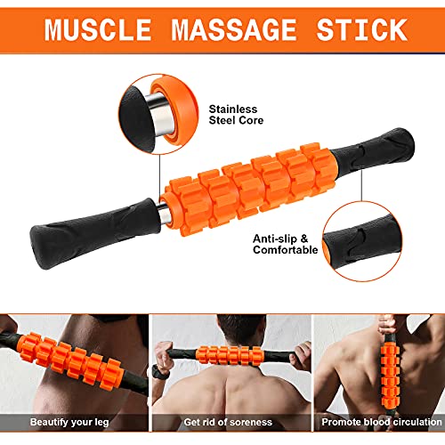 BNEHHOV Rodillo Muscular 6 en 1 Foam Roller Kit Rodillo de Espuma Rulo Masaje Bolas con Pinchos Cinturón Auxiliar para Relajación Profunda de Piernas y Partes Cuerpo Adoloridas